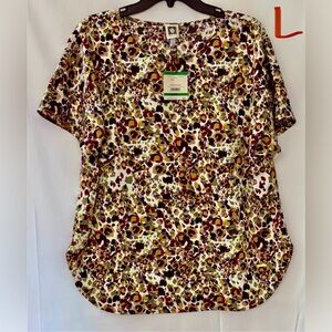 Anne Klein Colorful Leopard Print Blouse